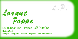 lorant poppe business card